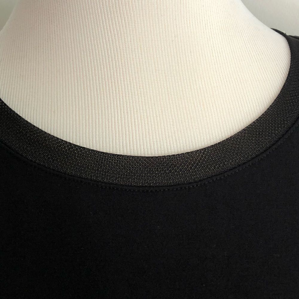 Tahari Black Shirt with Mesh Detailing - Picture 4 of 11
